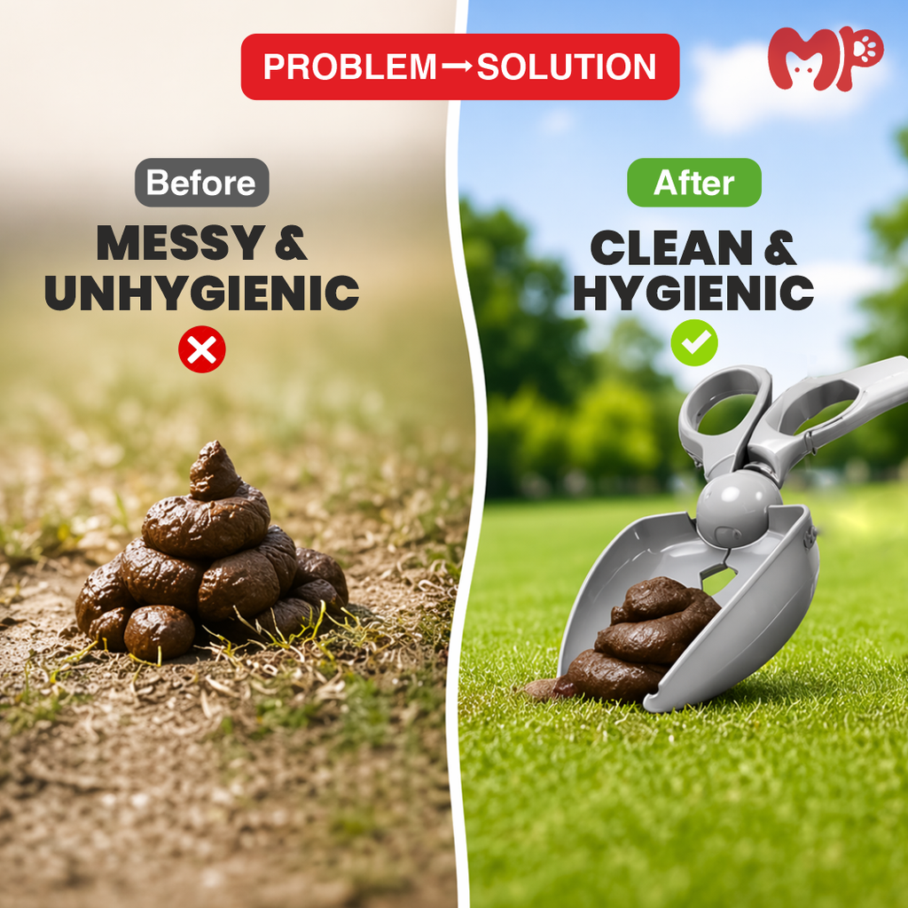 Premium Scissor-Style Pet Poop Scooper | Portable Dog & Cat Waste Picker Claw with Comfortable Grip Handle | Lock Mechanism | Wrist Strap | Hygienic No-Touch Yard & Outdoor Waste Cleaner