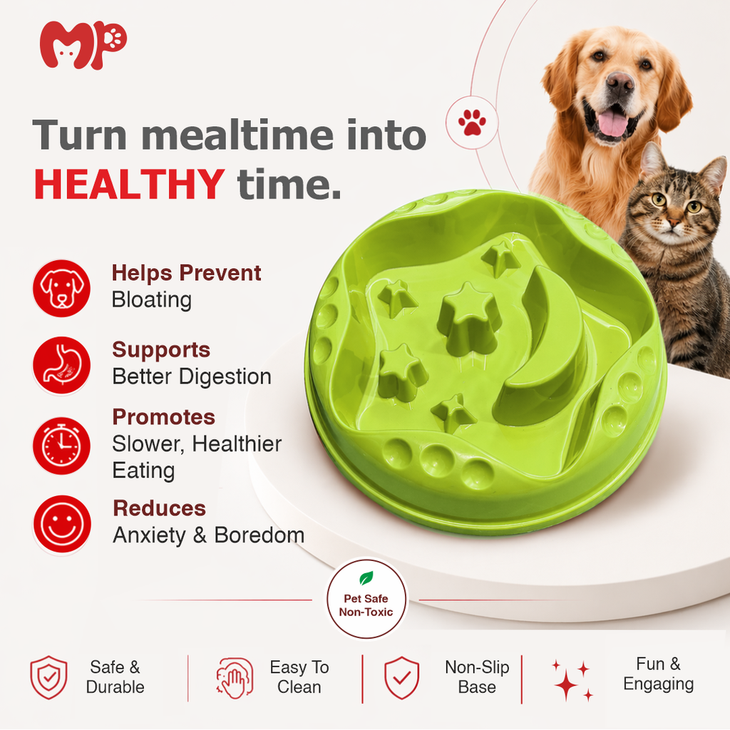 Interactive Pet Slow Feeder Dog Bowl | Non-Slip Base | Prevents Bloating | Supports Better Digestion