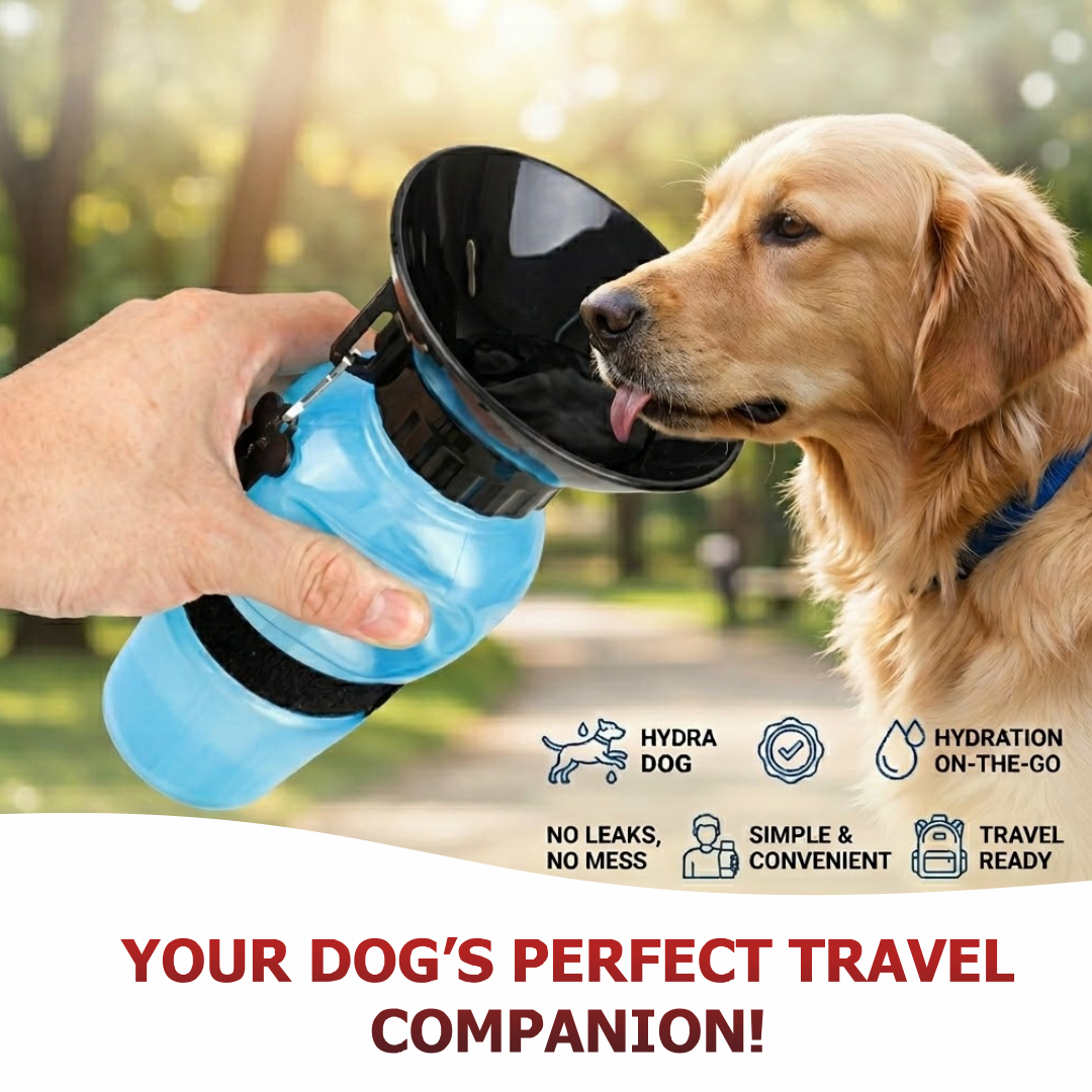 Squeeze Travel Pet Water Bottle with Built-in Bowl | for Dogs | Cats & Other Pets | Portable Leak-Proof Dog Car Water Dispenser